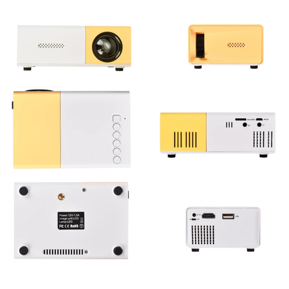 "Mini Projector – 1080P Full HD Support, Portable LED Projector, 4K Video Playback, Multiple Connectivity Options "